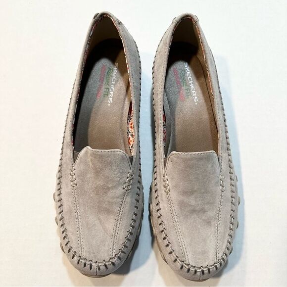Skechers Gray Suede Slip On Loafer Shoes Size 10 - Picture 9 of 9